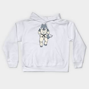 Comic wolf does judo Kids Hoodie